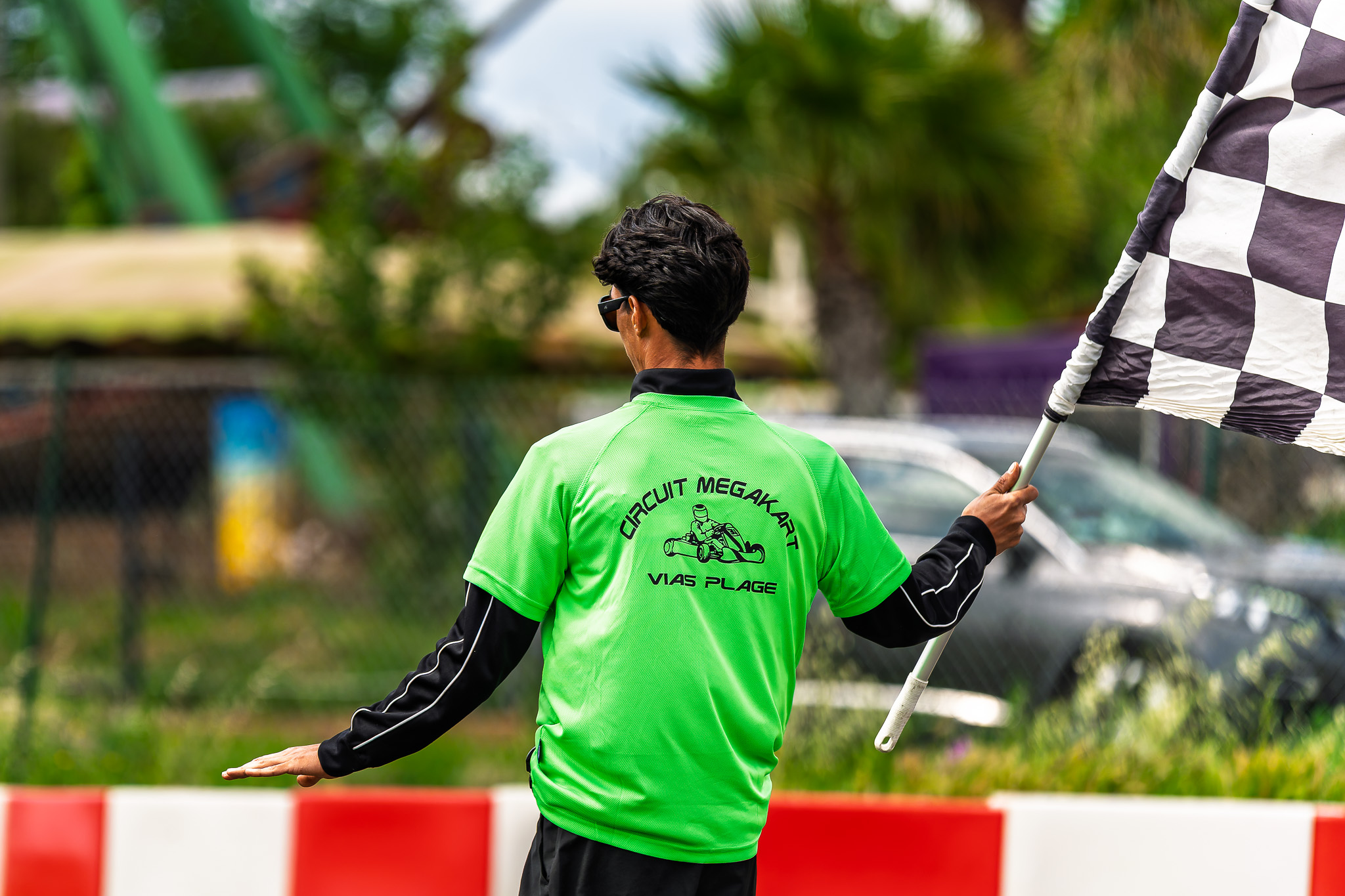 Drapeau à damier en fin de course